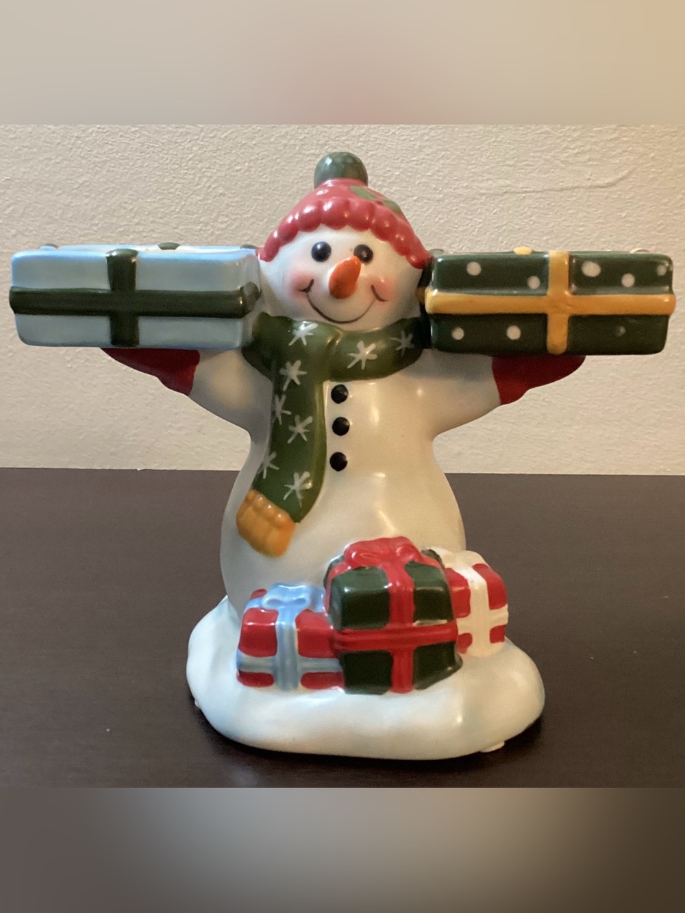 Yankee Candle Snowman Tealight Holder Holiday Decor Snowman Figurine